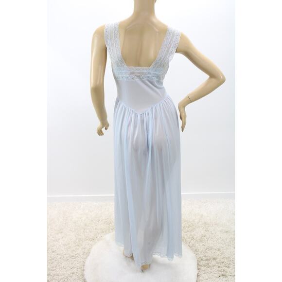 Vintage 1950s Snowdon Tailleur Long Nightgown Lace Fitted size 34 Whimsygoth - Picture 3 of 9